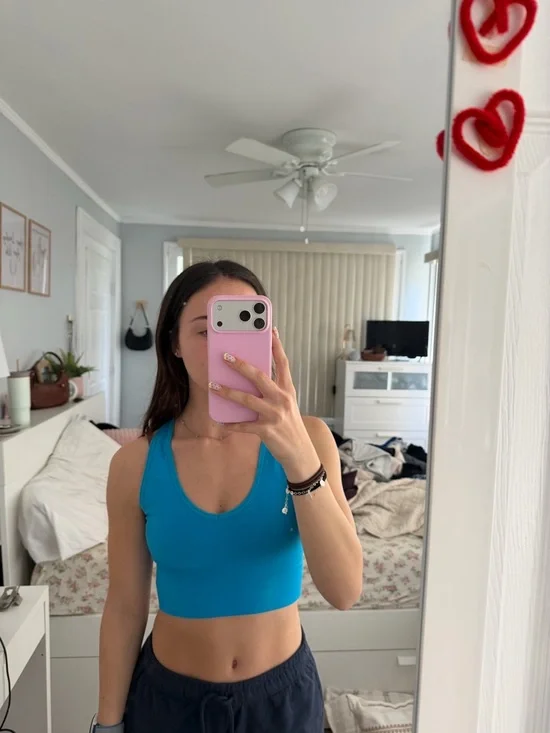 Athleta Blue Crop Tank Top - Picture 1 of 3